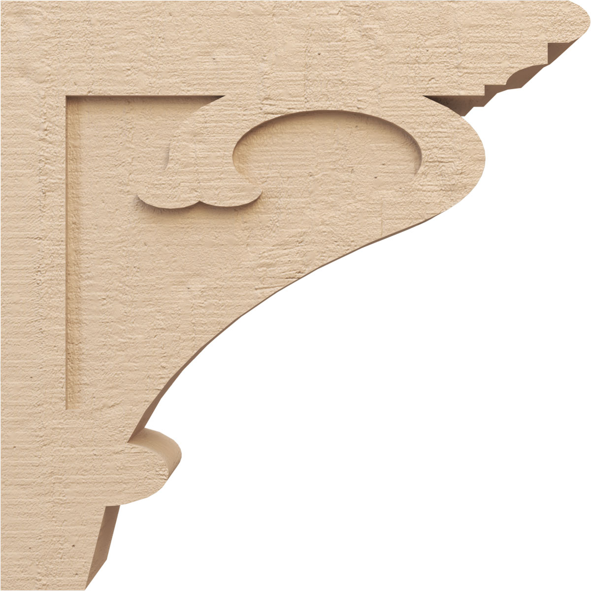 6"W x 24"D x 24"H Thin Mayflower Rough Cedar Woodgrain TimberThane Corbel, Primed Tan