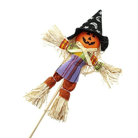 Fall Thanksgiving Harvest Scarecrow Decor Fall Scarecrows Garden Small Autumn Scarecrow Decoration for Thanksgiving  Party  Outdoors 4in(Super Mini)