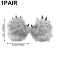 thumbnail image 2 of Yvsxxv Grey Plush 3D Animal Paw Winter Warm Gloves Cute Handwear, 2 of 7