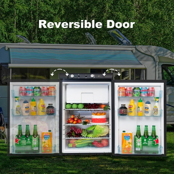 Smad LPG Gas Refrigerator 3.5 cu.ft Camper Motorhome RV Top Freezer Off Grid