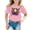 Pink, variant on Girls T Shirts Kids Baseball Sport Pattern Short Sleeve Loose Fit Summer Top Girls Tops Light Blue 10-11 Years