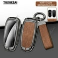 thumbnail image 5 of Zinc alloy+leather Keys Cover Holder Car Key Case For Tesla B key case Model 3 Y X Protect Fob Key Remote Control Shell, 5 of 14