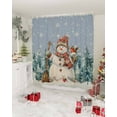 thumbnail image 3 of Blue Snowman Christmas Shower Curtain, Winter Snowflake Tree Xmas Waterproof Washable Boho Funny Cute Shower Curtains Set for Bathroom Farmhouse Bathtubs Decor with Hook, 72"Wx84"L, 3 of 7