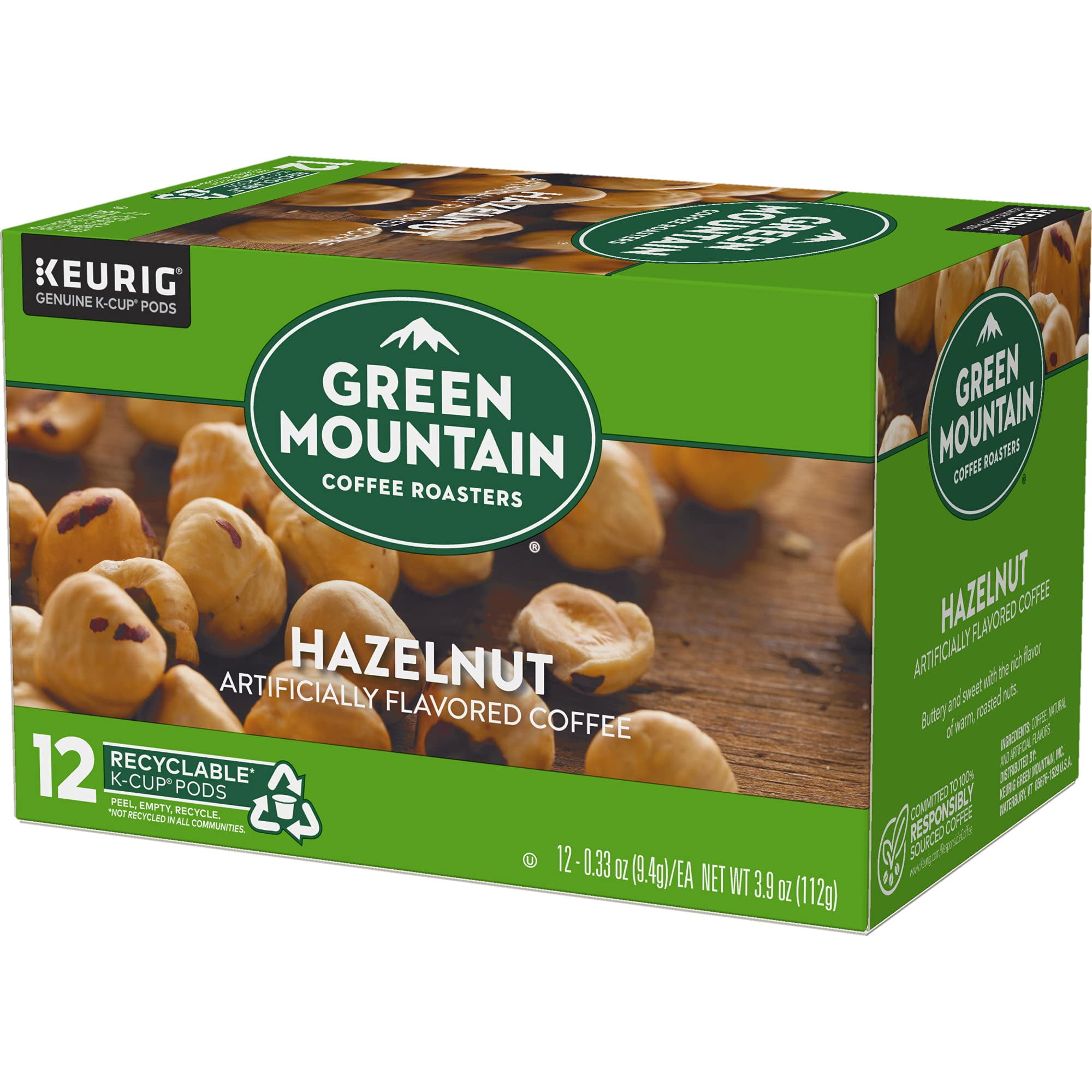 Green Mountain Coffee Roasters Hazelnut Keurig Single-Serve K-Cup Pods, Light Roast Coffee, 12 Count (Pack Of 5).