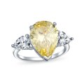thumbnail image 2 of Bling Jewelry Womens 7CT CZ Pear Shape Solitaire Engagement Ring Side Stones, 2 of 6