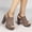 Brown, variant on Ladies' High Heeled Sandals Fashionable Women's Frosted Slippers Thick Sole Thick Heel High Heeled Shoes