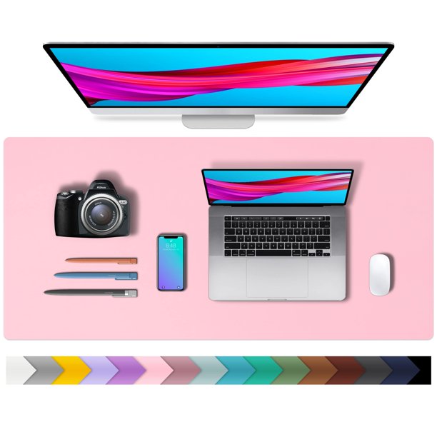 Aothia Desks Mat, Office Desk Pad, Mouse Pad, NonSlip PU Leather Desk