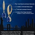thumbnail image 2 of Gem Stone King 10K Yellow Gold Blue Created Sapphire and Lab Grown Diamond Dangle Earrings for Women | 4.08 Cttw | Gemstone September Birthstone | Pear Shape 8X6MM, 2 of 6