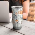thumbnail image 4 of 20oz Tumblers Fall Pumpkins and Leaves Pattern Stainless Steel Vacuum Insulated Double Wall Travel Tumbler Cups Mug with Lid and Straw,Cleaning Brush for Cold & Hot Drinks, 4 of 7