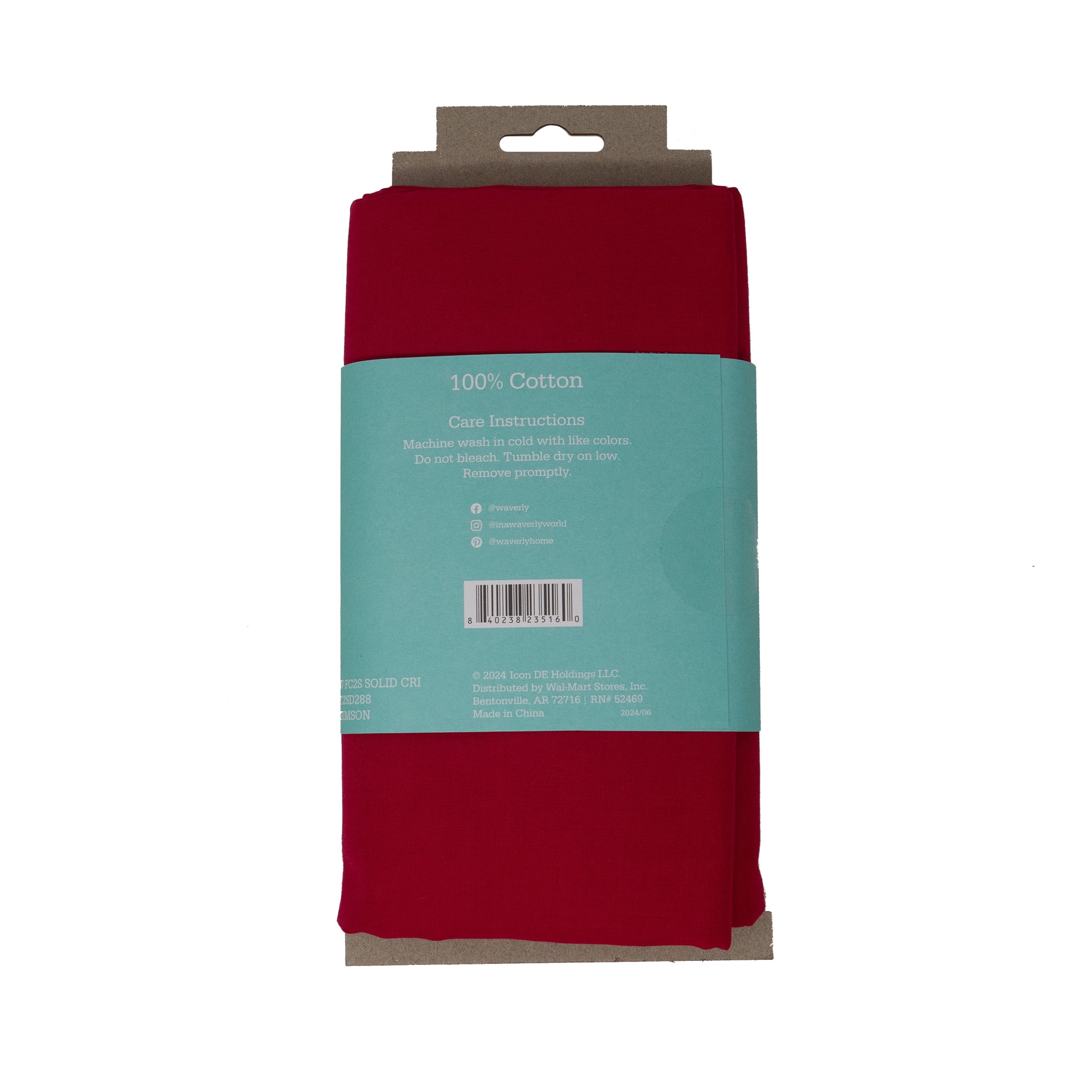 (2 pack) Waverly Inspirations 2 Yard Cut 100% Cotton Solids Fabric Crimson 44" Wide for Quilting & Sewing