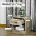thumbnail image 3 of HOMCOM Indoor Modern Storage Particleboard End Table, Gray, 3 of 9