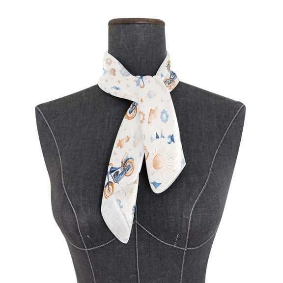 Square Scarf 24x24 Inch Vintage Motorcycle Collage Silky Satin Sun Protection Neck Scarf for Women Multi-Purpose Head Wrap Bandana for Hair Bag Decoration