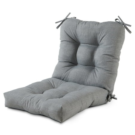 Greendale Home Fashions Heather Gray 42 x 21 in. Outdoor Reversible Tufted Chair Cushion