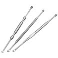 thumbnail image 2 of Paquete de 3 cucharas de acero inoxidable para los oídos, cucharas para limpiar la cera de los oídos, herramienta de limpieza de oídos en espiral, con dos cabezales portátiles, 2 of 5