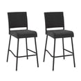 thumbnail image 4 of GZXS Patio Barstools Set of 2, Outdoor Wicker Bar Chairs with Curved Seat and Metal Frame for Deck, Porch or Garden, Dark Brown, 4 of 9