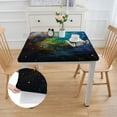 thumbnail image 2 of nygtbtfer Galaxy Nebula Stars  Tablecloth with Elastic Edge,Chic Universe Outer Space Fitted Wipeable  Table Cover for Dining Kitchen Party Indoor Outdoor Patio Table  white, 2 of 7