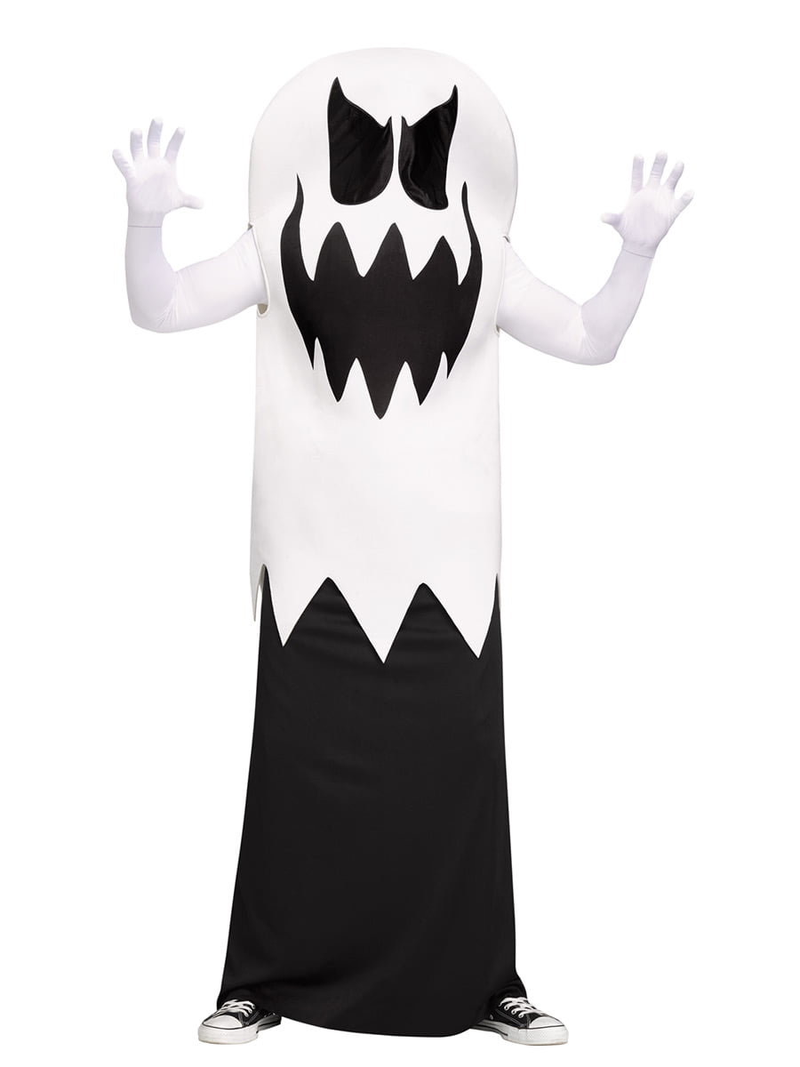 Ghost Glow In Dark Plastic Mask Fancy Dress Halloween 