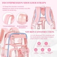 thumbnail image 5 of Soda Candy Mini Clear Backpack for Stadium Events Approved 12×6×12 Thick PVC Clear Bag Small Transparent Bookbag with Thick Shoulder Straps for Concert Sporting Events Festival Work Travel, Pink, 5 of 9