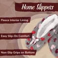 thumbnail image 5 of BambooMN Women's Heart Stripes Slippers Non-Slip Grips - Grey Hearts - Small - 1 Pair, 5 of 6