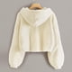 thumbnail image 4 of Gibobby Blusas De Manga Larga Para Niñas Sudadera con capucha de forro polar para niña, cálida, suelta, con botones, chaqueta de , capa superior （Beige， 4-5 Años), 4 of 5
