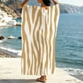 thumbnail image 4 of HAPIMO V Neck Print Batwing Sleeve Kaftan Maxi Dress Women Casual Dress for Beach Yellow XXXL, 4 of 7