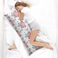 thumbnail image 4 of Long Body Pillow Cover - Soft & Breathable, Hidden Zipper, 20"x54", Cute Pig & Floral Watercolor Print - Perfect Gift for Animal Lovers, Farmhouse Decor, Side Sleepers, 4 of 7