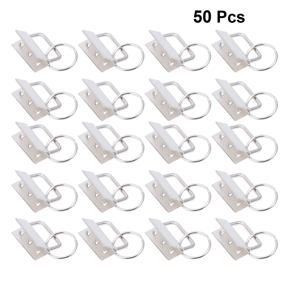 Dytern DIY 50pcs Alloy Key Rings Durable Keychain DIY Keychain Accessories Ring Decoration for Keys Bags (Silver)