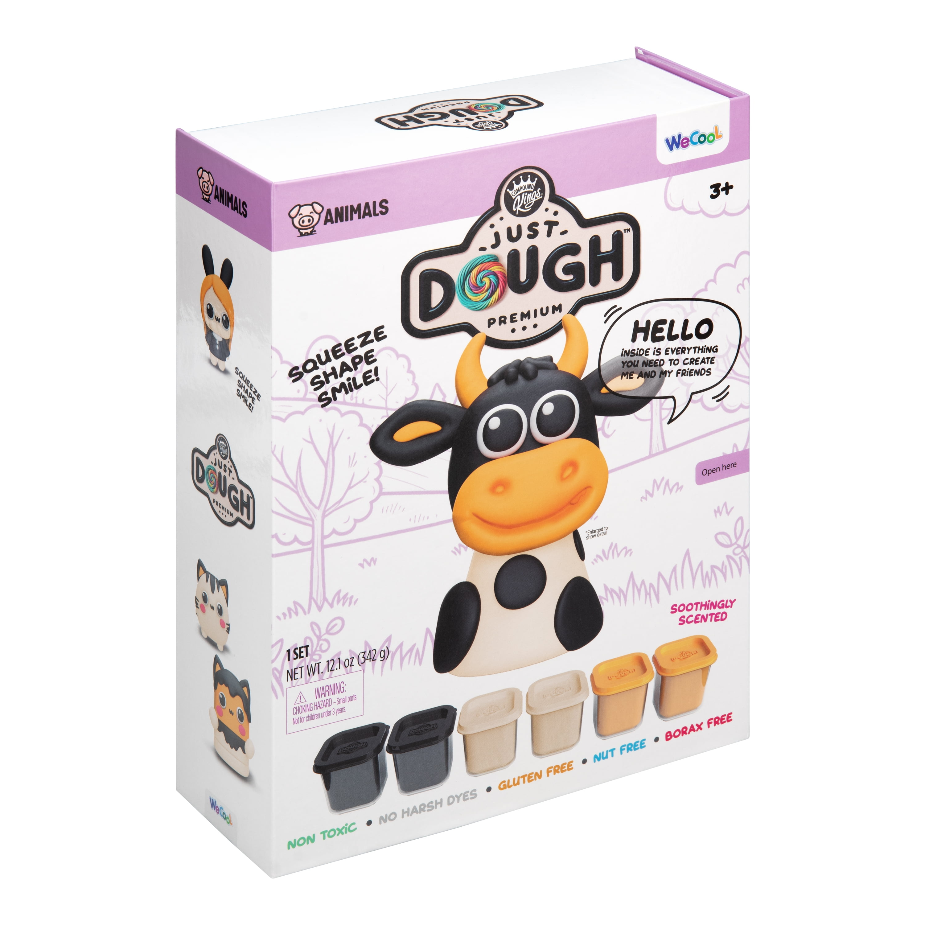 Compound Kings, Just Dough, Play Dough, Cow Character Pack, Multicolor, Children Ages 3+