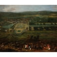 thumbnail image 2 of Pierre-Denis Martin 17x15 Black Ornate Wood Framed Double Matted Museum Art Print Titled - View of the Chateau the Fontainebleau (1718-1723), 2 of 5