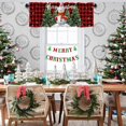 thumbnail image 3 of JOOCAR Merry Christmas Drape Christmas Tree Snowman Snowflake Decoration Buffalo Plaid Bathroom Bedroom Living Room Kitchen for 54 x 18 Inches, 3 of 6