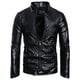 thumbnail image 2 of Chaqueta de piel y forro polar para hombre, chaqueta de moto, chaqueta de piel cálida Pompotops oipoqjl13710, 2 of 8