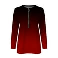 thumbnail image 4 of Lindreshi Long Sleeve Shirts for Women Women's Printed Zippered Round Neck Long Sleeved Top, 4 of 4