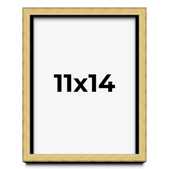 11x14 Shadow Box Frame Gold | 1.375 Inches Deep Real Wood Contemporary Shadowbox Display Frame | UV