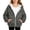 Gray, variant on Grblisyd Girls Zip-up Hoodie Kids Long Sleeve Leopard Print Sweatshirt Light Jackets with Pockets Casual Fall Fashion Clothes