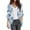 Blue, variant on Cardigan For Women Lightweight Floral Print Puff Sleeve Chiffon Loose Fit Cover Up Casual Blouse Summer Beach Shrugs