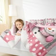 thumbnail image 4 of Manfei Cute Cartoon Snowman Bedding Comforter Set,Merry Christmas Twin Comforter Sets,Pink White Gray Bedding Set For Girls Kids,Ultra Soft Home Decor Reversible,2-Piece, 4 of 8