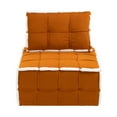 thumbnail image 5 of JAMPOOCA Modern Velvet Adjustable Backrest Modular Sofa with Cushion, Orange, 5 of 9