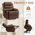 thumbnail image 2 of Lnsenfin Small Power Lift Recliner Chair for Elderly with Memory Function,Remote Control,Side Pockets Linen for Living Room,Brown, 2 of 6