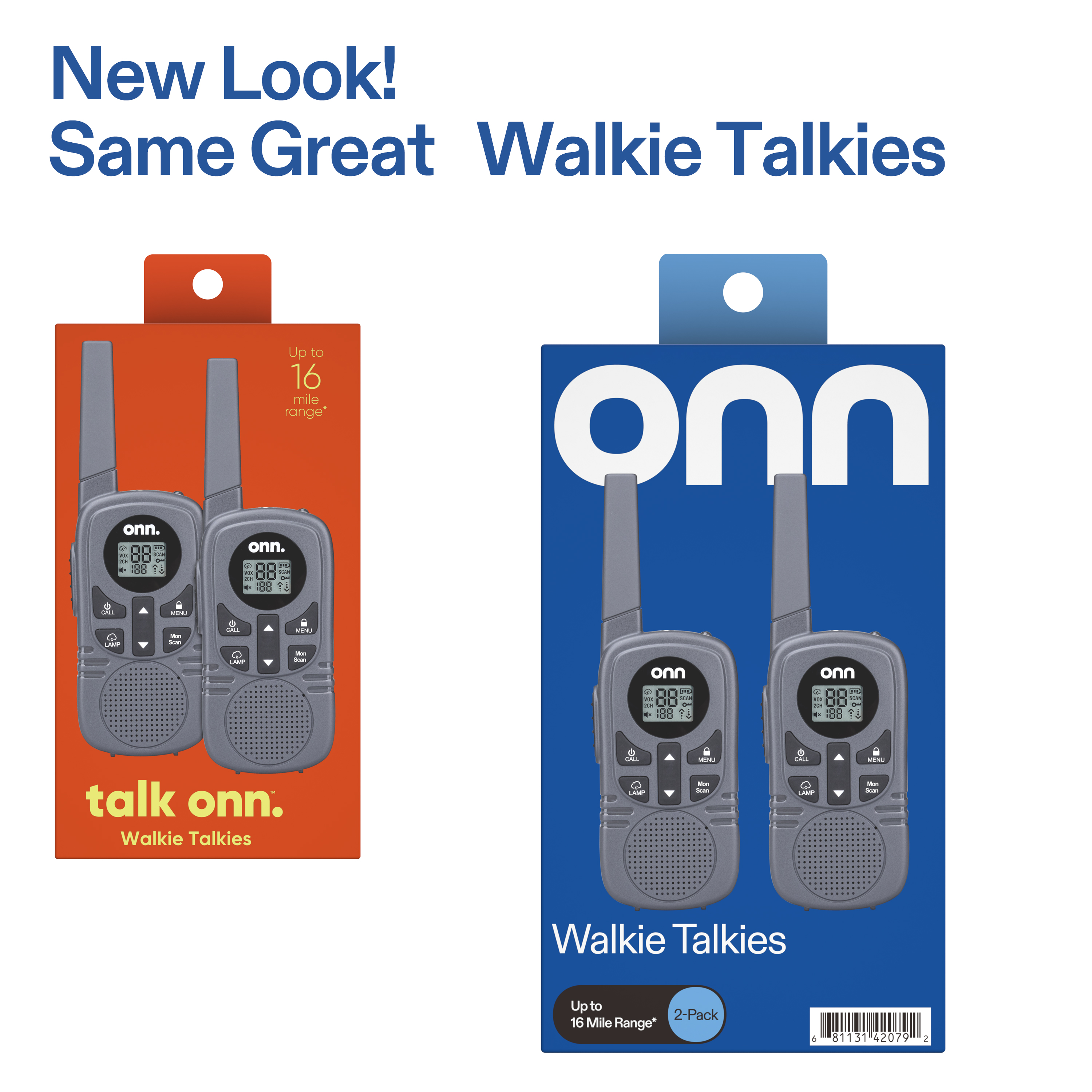 onn Walkie Talkies 16-Mile Range 2-Pack photo 7