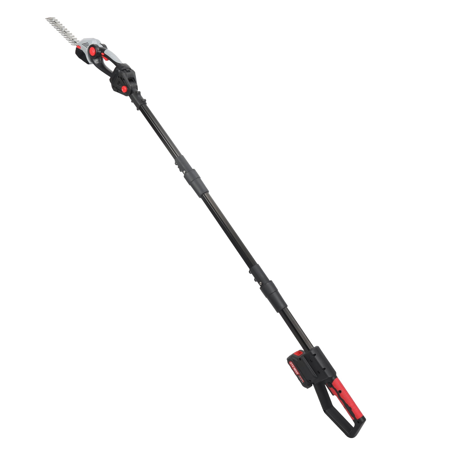 2-in-1 21V Mini Pole Hedge Trimmer, Electric Grass Shear