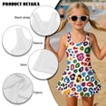 thumbnail image 4 of DISNIMO Leopard Printed Girl One Piece Swimsuit with Skirt Sleeveless Skirted Bathing Suit Comfortable Breathable Swimwear Quick Dry Swim Dress, 4 of 8