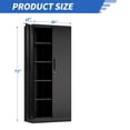 thumbnail image 2 of Dtwnek Metal Garage Storage Cabinet with Shelves and Doors, 72" Tall Storage Cabinet for Garage, Workshop, Office, White, 2 of 9