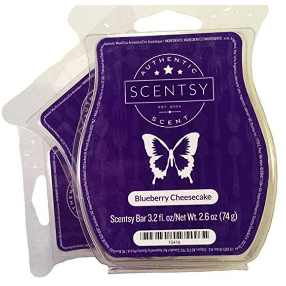 Scentsy, Blueberry Cheesecake, Wickless Candle Tart Warmer Wax 3.2 Oz Bar, 3-pack (3)