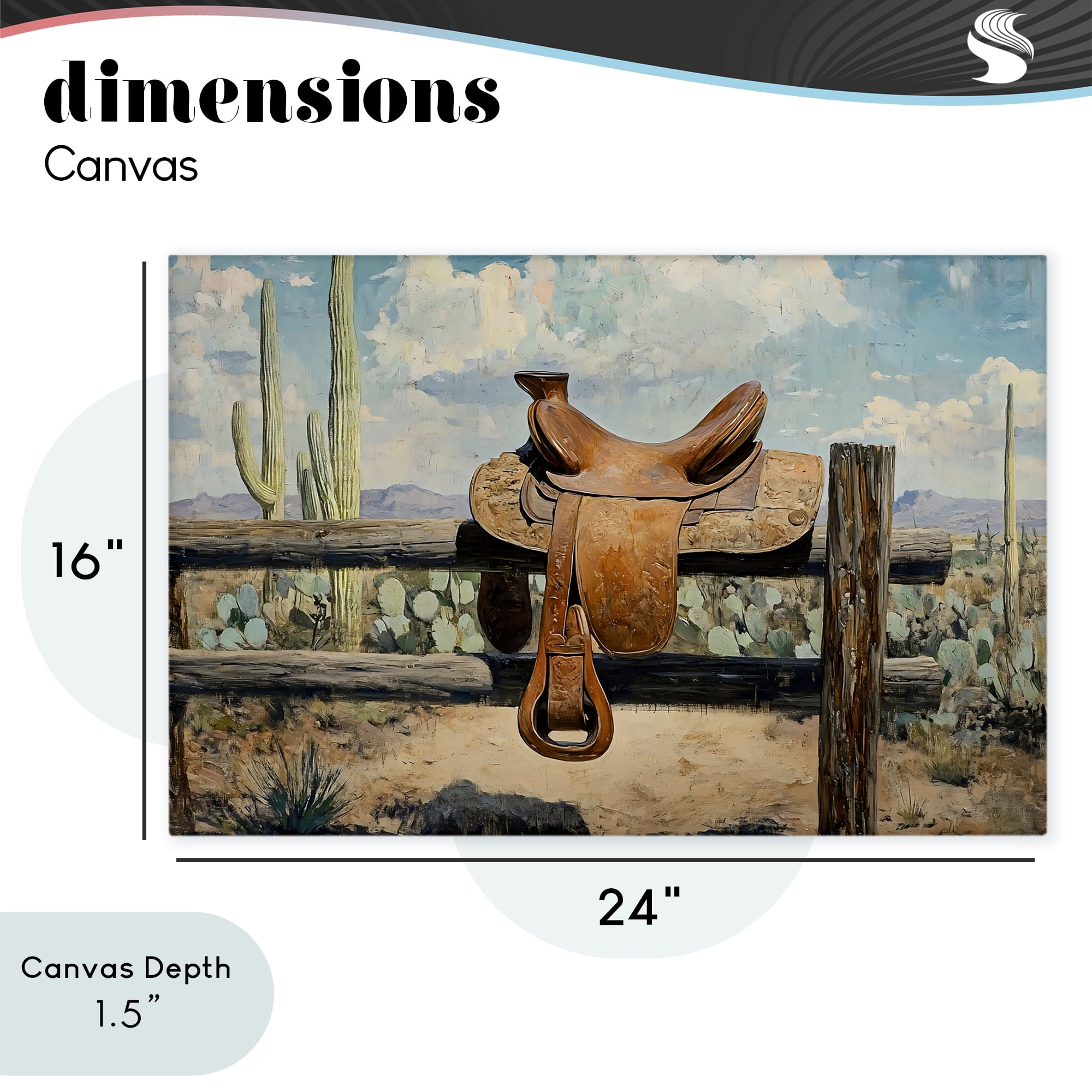 Stupell Industries Saddle on Desert Fence Canvas Wall Art, design by Franklyn Gregory