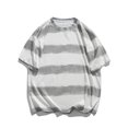 thumbnail image 3 of Jalioing Men's Summer Casual Striped T Shirt Cotton Crew Neck Short Sleeve Tee Shirt Fashion Loose Tops M-5XL, 3 of 4