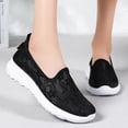 thumbnail image 5 of IEMIEMIEM Sneakers for Women 2026 Fashion Embroidery Floral Mesh Air Comfort Chunky Sole Hidden High Heels Slip On Loafers Breathable Walking Work Shoes with Arch Support Black 5.5 Wide, 5 of 9