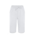 thumbnail image 4 of AKEGAMN Summer Long Solid Color Cotton Linen Slit Leg Pants, White S-3XL, 4 of 7
