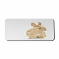 thumbnail image 1 of Bunny Computer Mouse Pad, Chinese Zodiac Theme Abstract Hare with Polygonal Effect and Inscription, Rectangle Non-Slip Rubber Mousepad X-Large, 35" x 15", SBrown Beige and White, by Ambesonne, 1 of 2
