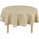 thumbnail image 1 of Mantel redondo de lino de 127 cm, lavable, de poliéster, resistente a las arrugas y las manchas, para comedor, cocina y fiestas, color beige., 1 of 4