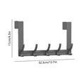 thumbnail image 3 of Over The Door Hooks 5 Hook Heavy Duty Steel Hanger for Coats Towels Hats Backpacks, Rust Resistant Scratch Free Space Saving Door Organizer, No Drill Installation, Gray, 3 of 6